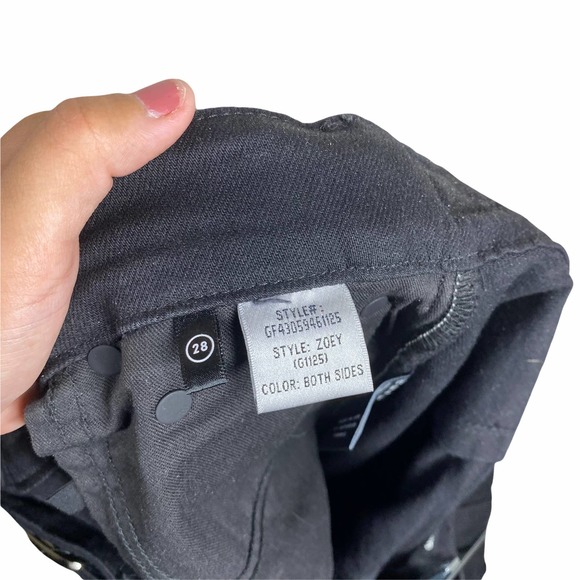 GRLFRND BLACK Slim ZOEY BELTED JEANS with Raw Hem sz 28 - Picture 9 of 10